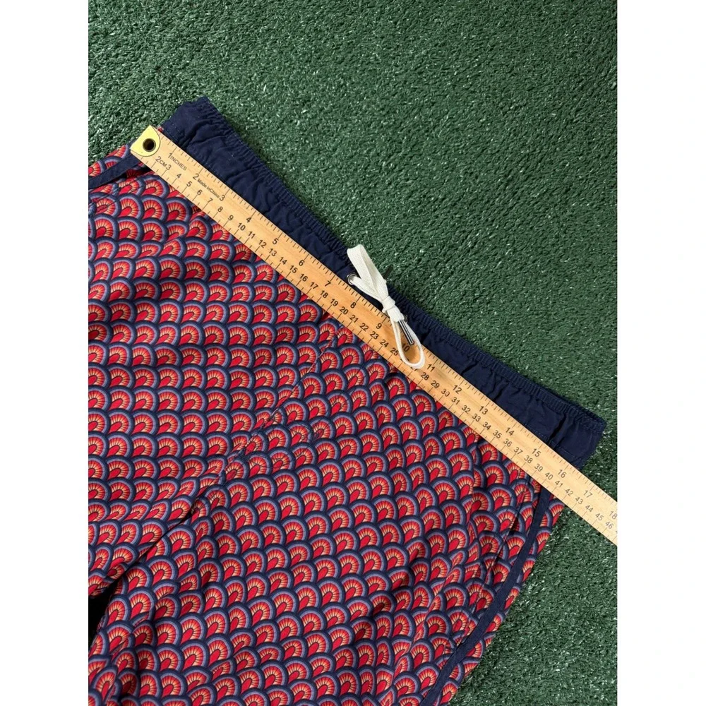 Lot of 2 Fair Harbor Swim Shorts Men S Blue Red Recycled Geometric Bundle